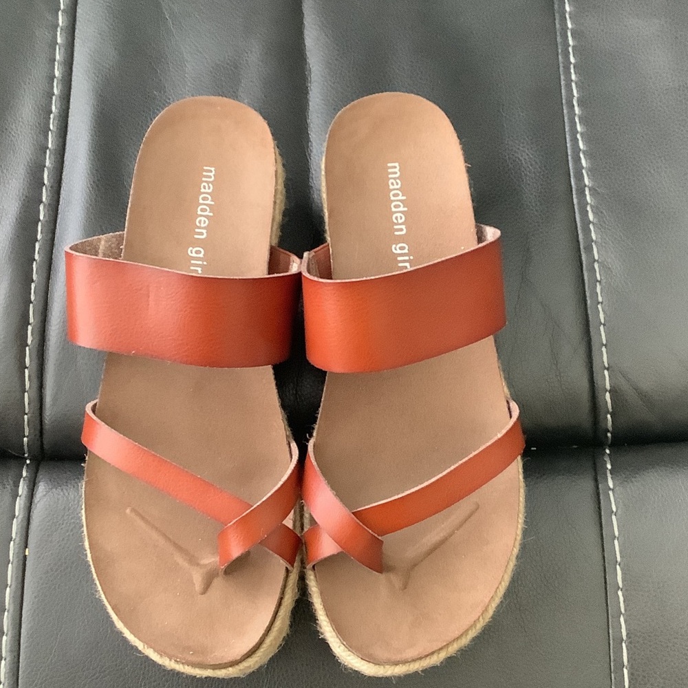 Madden Girl Women's Brown Slide Sandals